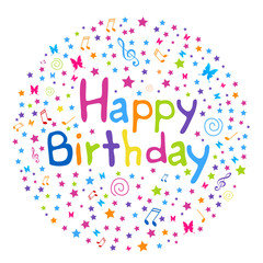 Vector Illustration of a Happy Birthday Greeting Card