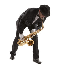 Naklejka premium Saxophonist