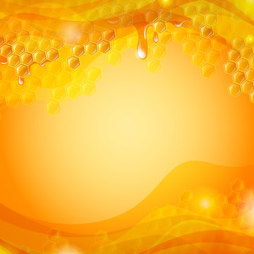 Vector Illustration of an Abstract Honey Background