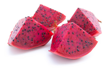 fresh dragon fruit on a white background
