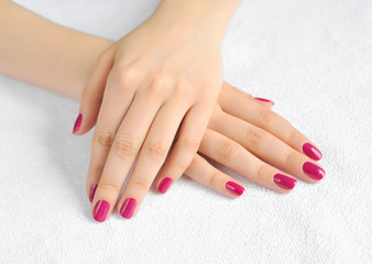 Woman beautiful hands with manicure