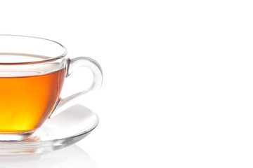 Cup of black tea with saucer
