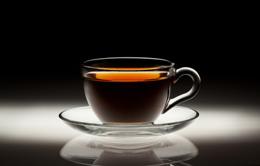 Tea cup on abstract background