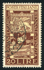 Lion standard and Venetian galley