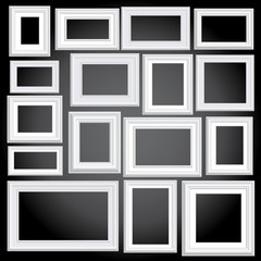 white frames black wall