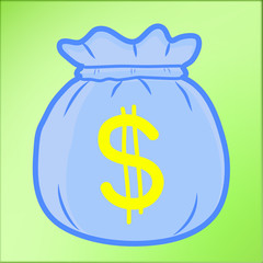 Money Bag With Dollar cartoon