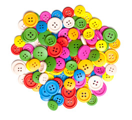 Heap of clothing or sewing buttons