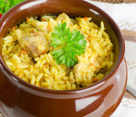 Traditional oriental pilaf