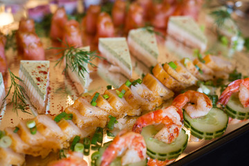 A plate of fish and seafood