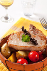 Pork chop and potatoes