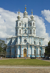 Fototapeta na wymiar St. Petersburg, Resurrection cathedral of Smolniy monastery