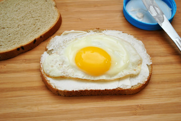Preparing a Fried Egg Sandwich