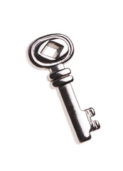 Silver key with clipping path