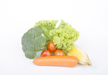 fresh vegetables isolated on white background