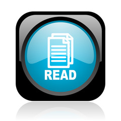 read black and blue square web glossy icon