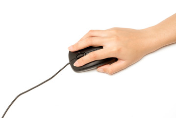 computer mouse in hand