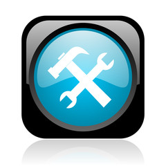Fototapeta premium tools black and blue square web glossy icon