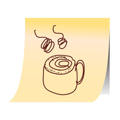 hand drawing cartoon on paper note stickers