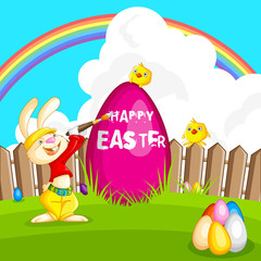 Obraz na płótnie Canvas Bunny painting Easter Egg