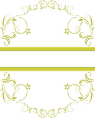 Green floral ornamental frame