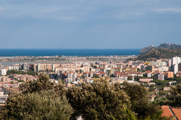 Obraz premium Cagliari, view of the city and Molentargius lgoon