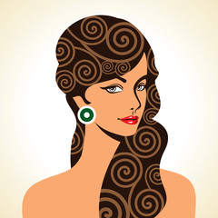 Beautiful woman silhouette