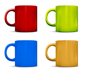 Photorealistic colorful cups