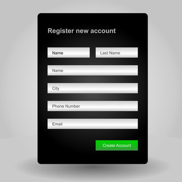 Registration web site form