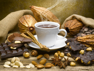 still life of chocolate cup