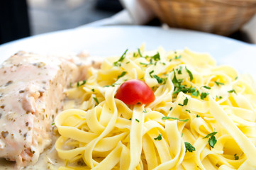 pasta and smoked salmon