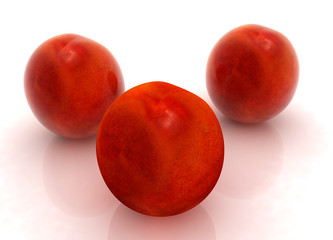 Obraz premium fresh peaches on a white background