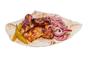 Shish kebab from pork ribs