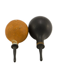 retro rubber pair enema clysters isolated on white
