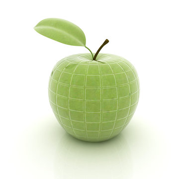 abstract apple with leaf