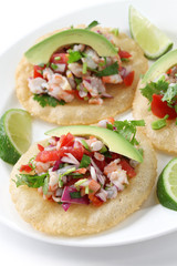 tostadas de ceviche, mexican food