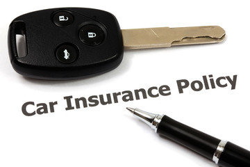 Car key on an insurance policy