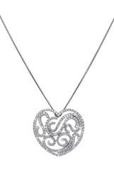 Silver necklace with heart shape pendant