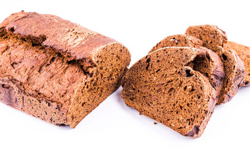 Fresh  sliced homemade whole grain brown bread with cereals