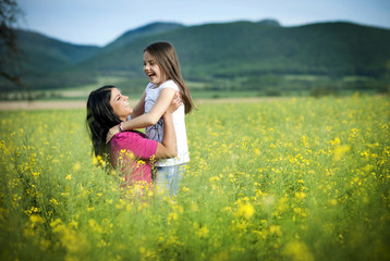 mother and daughter in the park