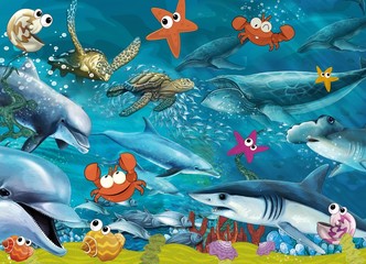 The coral reef - illustration for the children