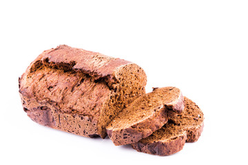 Fresh  sliced homemade whole grain brown bread with cereals