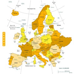Fototapeta premium Map of Europe