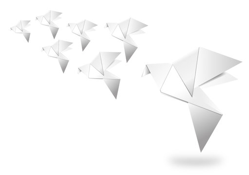 Origami paper bird