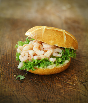 Gourmet seafood roll with shrimps