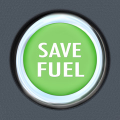 Save Fuel Green Car Start Button Saving Gasoline