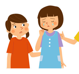 友達を励ます女の子