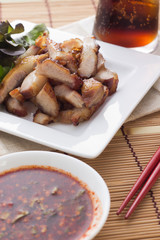 Roast pork thai style food
