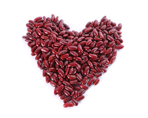 Fototapeta na wymiar red beans concept heart