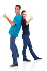 Fototapeta premium loving couple giving thumbs up