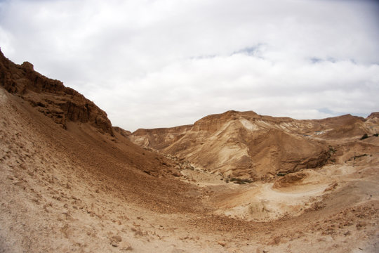 Masada fortress and king Herod's palace in judean desert travel
